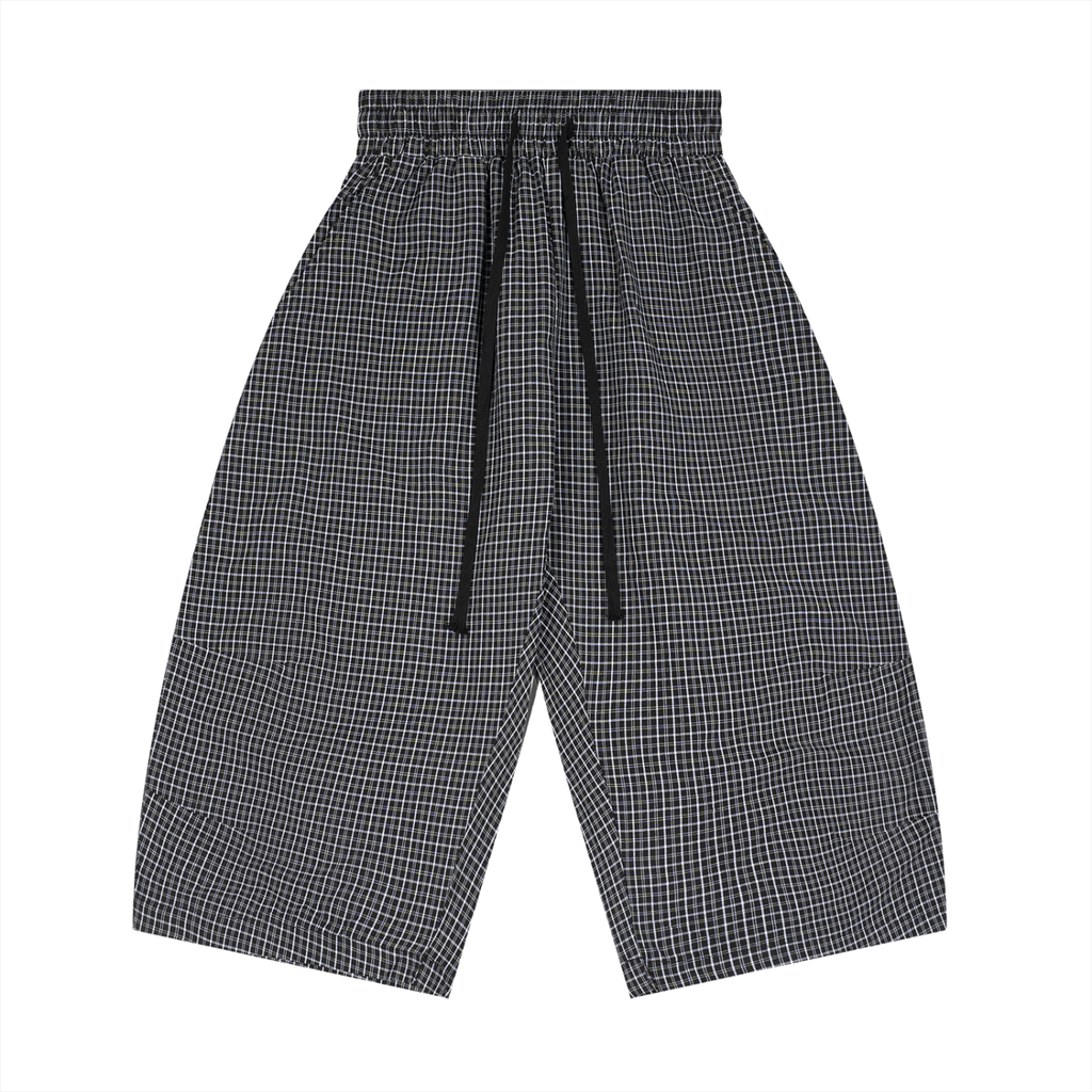 Unisex Plaid Loose Capri Shorts