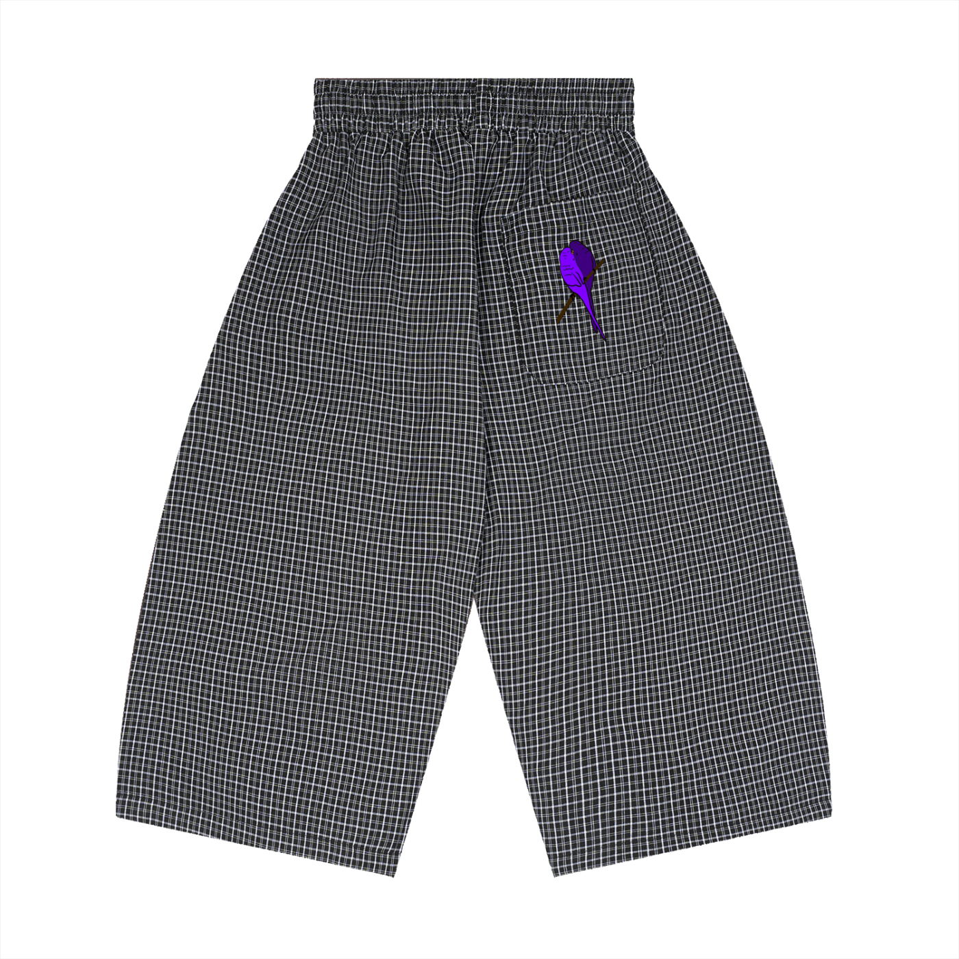 Unisex Plaid Loose Capri Shorts