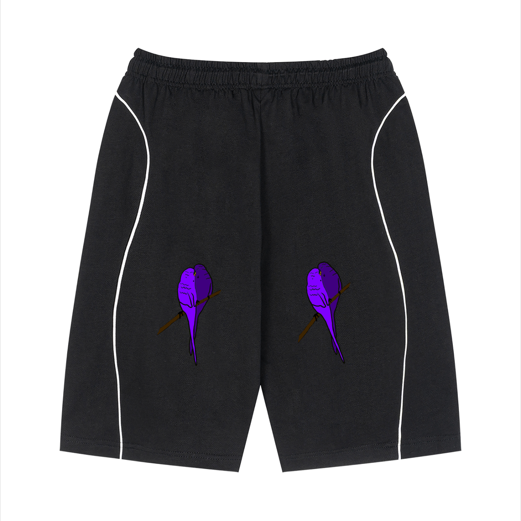Unisex Piping Drawstring Shorts