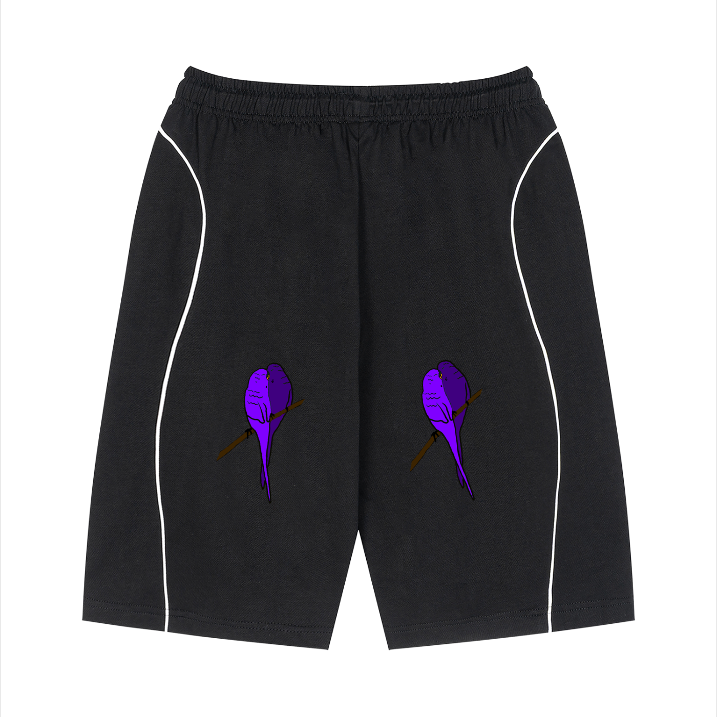 Unisex Piping Drawstring Shorts