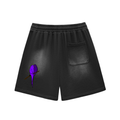 Sun Fade Raw Edge Cotton Shorts