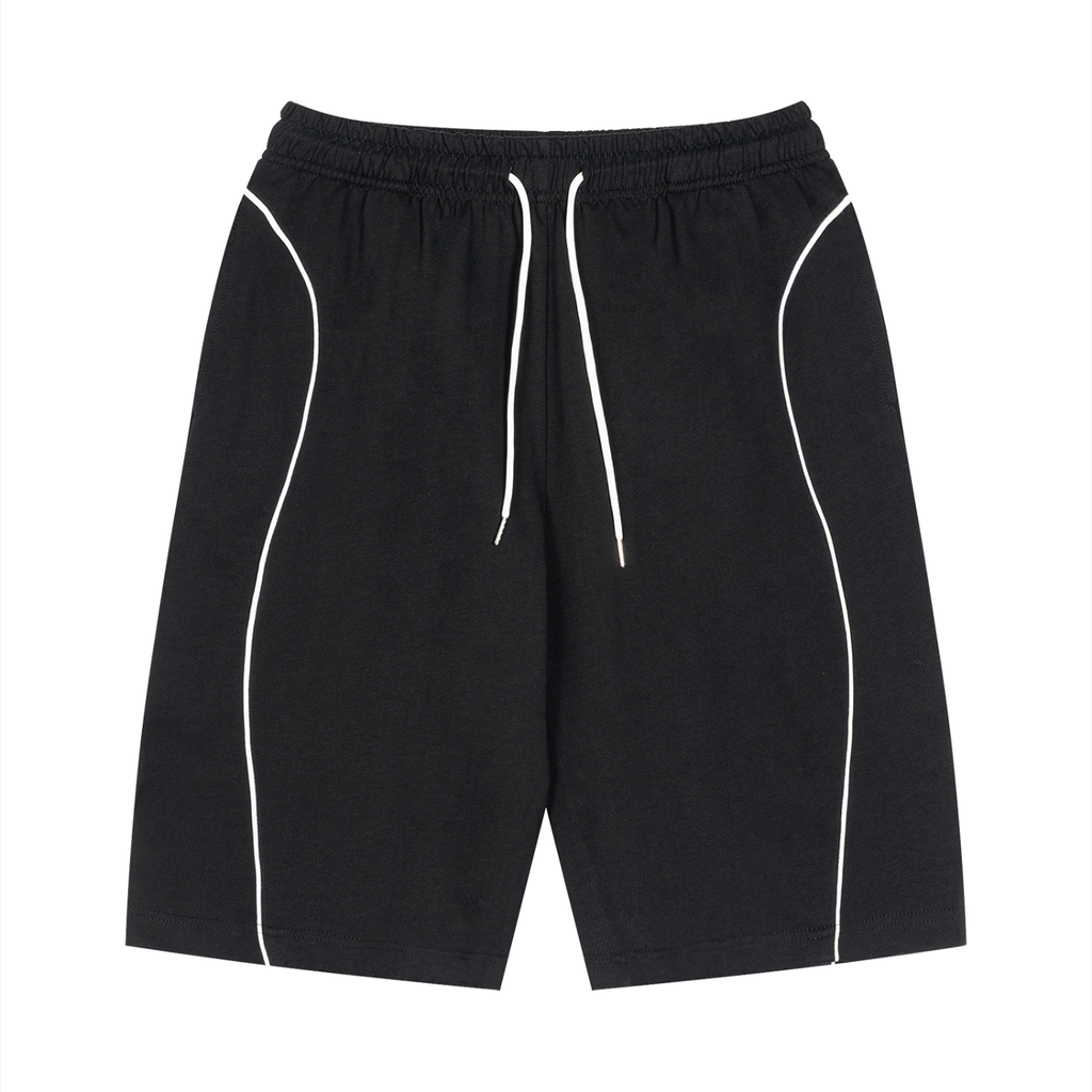 Unisex Piping Drawstring Shorts